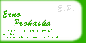 erno prohaska business card